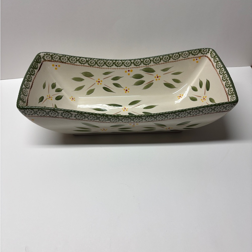Temptations by Tara Old World Green and Ceramic Serving Bowl